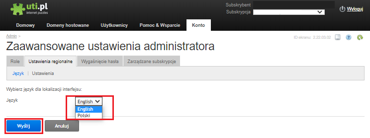 zmiana języka