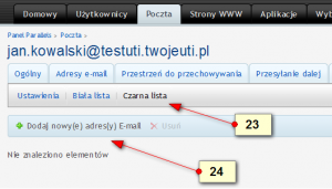 Dodawanie niezaufanych adresów e-mail do czarnej listy.