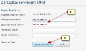 UTI.PL - zarządzanie serwerami nazw DNS