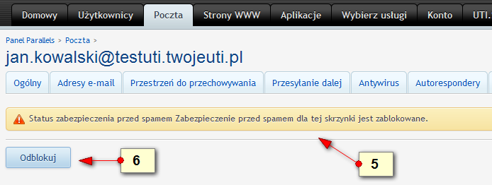 Problem ze spamem w poczcie