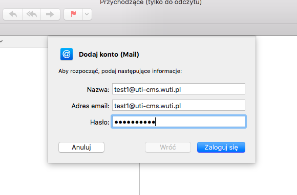 Konfiguracja poczty na komputerach MAC Apple
