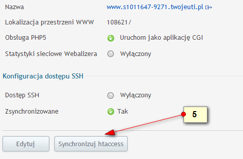 htacces i tryb mod_rewrite w ustawieniach hostingu UTI.PL